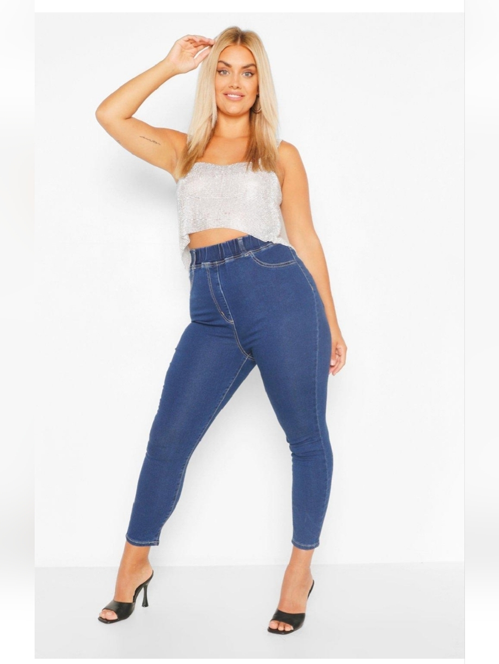 Basic Blue Jeggings, Plus Size 20
